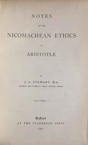 Notes on the Nicomachean Ethics of Aristotle. Volume 1.