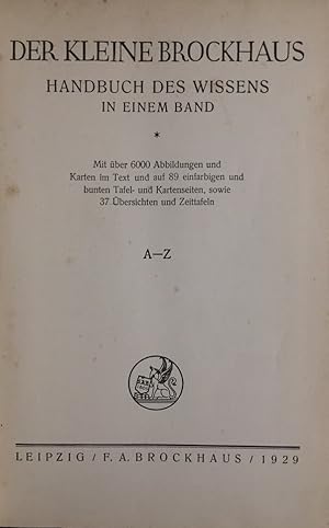 Der Kleine Brockhaus. Handbuch des Wissens in einem Band.
