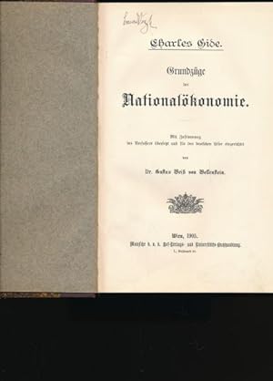 Grundzüge der Nationalökonomie,;Übersetzung Gustav Weiß von Wessenstein"