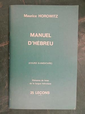 Image du vendeur pour Manuel D Hebreu (Cours Elementaire) mis en vente par Buchantiquariat Uwe Sticht, Einzelunter.