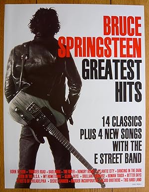 Imagen del vendedor de Bruce Springsteen: Greatest Hits (Rare Original Record Company Promotional Music Poster) a la venta por Lott Rare Books