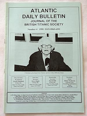 Atlantic Daily Bulletin, 1998 No 4. The Journal of the British Titanic Society, ISSN 0965-6391
