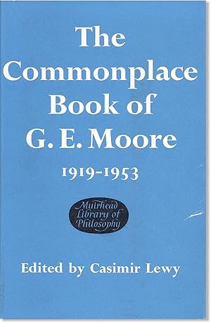 Immagine del venditore per The Commonplace Book of G.E. Moore 1919-1953 venduto da Lorne Bair Rare Books, ABAA