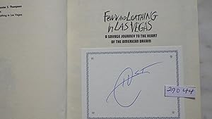 Seller image for FEAR & LOATHING IN LAS VEGAS. A Savage Journey to the Heart of the American Dream SIGNED BY HUNTER S. Thompson (with his "HST"), & Promo card for Movie Gonzo, Thompson's classic second & most lauded book, for sale by Bluff Park Rare Books