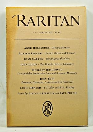 Seller image for Raritan: A Quarterly Review. Volume 5, Number 3 (Winter 1986) for sale by Cat's Cradle Books