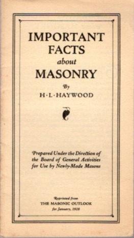 Seller image for IMPORTANT FACTS ABOUT MASONRY for sale by By The Way Books