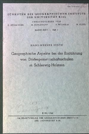 Immagine del venditore per Geographische Aspekte bei der Einfhrung von Drfergemeinschaftsschulen in Schleswig-Holstein. Schiften des geographischen Instituts der Universitt Kiel, Band XXVI, Heft1. venduto da books4less (Versandantiquariat Petra Gros GmbH & Co. KG)