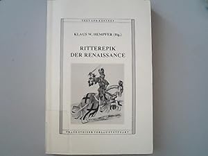 Bild des Verkufers fr Die Ritterepik der Renaissance. Akten des deutsch-italienischen Kolloquiums Berlin 30.3.-2.4.1987. zum Verkauf von Antiquariat Bookfarm