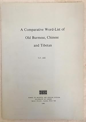 Image du vendeur pour Comparative Word-list of Old Burmese, Chinese and Tibetan mis en vente par Joseph Burridge Books