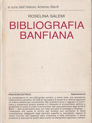 Bild des Verkufers fr Bibliografia banfiana zum Verkauf von Librodifaccia