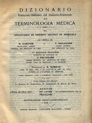 Image du vendeur pour Dizionario di Terminologia Medica mis en vente par Librodifaccia