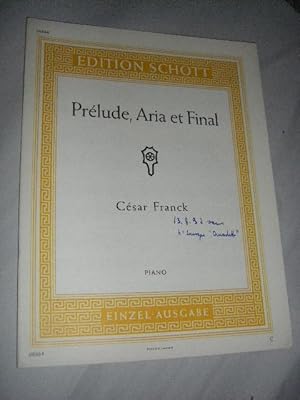 Bild des Verkufers fr Prelude, Aria et Final. Piano zum Verkauf von Versandantiquariat Rainer Kocherscheidt