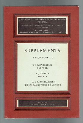 Seller image for Supplementa Fasciculus III Quelques Observations sur Parresia dans la Litterature Paleo-Chretienne; Fiducia (French text) for sale by Sonnets And Symphonies