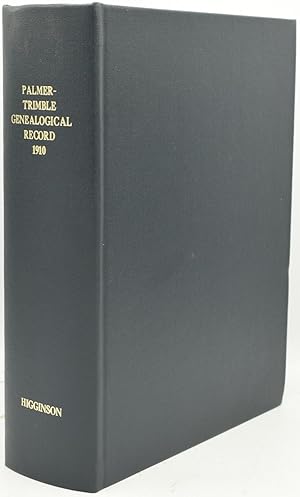 Bild des Verkufers fr A GENEALOGICAL RECORD OF THE DESCENDANTS OF JOHN AND MARY PALMER OF CONCORD, CHESTER (NOW DELAWARE) CO., PA. IN TWO DIVISIONS-PALMER-TRIMBLE. PALMER DIVISION. EMBRACING ALSO, LARGELY, THE SURNAMES: ALMOND, ARMENT, BAKER, BALDWIN, BUFFINGTON, CHAMBERLAIN (OR CHAMBERLIN), CLARK, COFFMAN, COPE, DARLINGTON, DAVIS, DUTTON, EARLE, EAVENSON, FOX, GARRETT, GILPIN, GOOD, GRUBB, HACKNEY, HALL, HATTON, HOOPES, JEFFERIS, JONES, KESTER, LARKIN, MCCAULEY, MARTIN, MEETEER, MERCER, MORRIS, NEWLIN, PERDUE, PYLE, SMITH, TAYLOR, THATCHER, WAY, WHEELAND, WOOD, WORRELL, WYLY, YARNALL, AND OTHERS zum Verkauf von BLACK SWAN BOOKS, INC., ABAA, ILAB