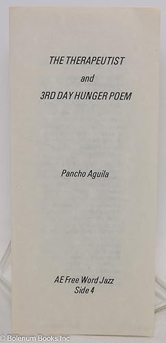 Immagine del venditore per The Therapeutist and 3rd Day Hunger Poem venduto da Bolerium Books Inc.