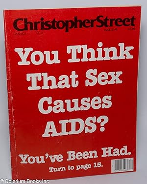 Seller image for Christopher Street: vol. 9, #3, whole issue #99, April 1985; You Think That Sex Causes AIDS? You've Been Had for sale by Bolerium Books Inc.