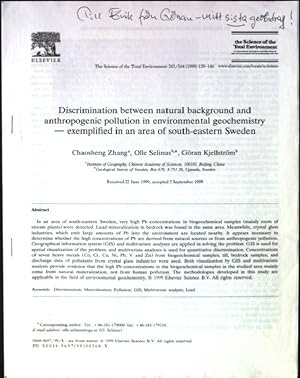 Seller image for Discrimination between natural background and anthropogenic pollution in environmental geochemistry - exemplified in an area of south-eastern Sweden. for sale by books4less (Versandantiquariat Petra Gros GmbH & Co. KG)