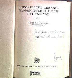 Image du vendeur pour Europische Lebensfragen im Lichte der Gegenwart mis en vente par books4less (Versandantiquariat Petra Gros GmbH & Co. KG)