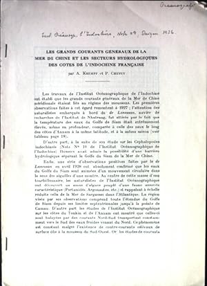 Imagen del vendedor de Les Grands Courants Generaux de la mer de Chine et les Secteurs Hydrologiques des Cotes de L'Indochine Francaise. a la venta por books4less (Versandantiquariat Petra Gros GmbH & Co. KG)