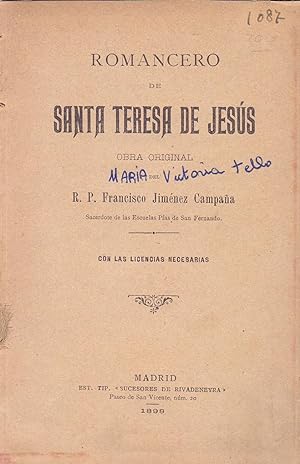 Image du vendeur pour ROMANCERO DE SANTA TERESA DE JESUS mis en vente par Libreria 7 Soles