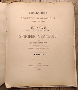 Étude sur les Variations du SPIRIFER VERNEUILI