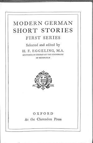 Seller image for Modern German Short Stories for sale by WeBuyBooks