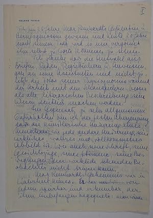 österreichische Schauspielerin (1889-1974). Eigenh. Manuskript (6 Seiten) einer "Vorbemerkung" zu...