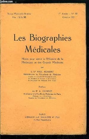 Seller image for Les biographies mdicales n 10 - Ren-Nicolas Dufriche, Baron Desgenettes, alias Des Genettes - 23 mai 1762 - 3 fvrier 1837 for sale by Le-Livre