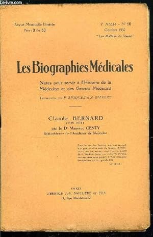 Seller image for Les biographies mdicales n 10 - Bernard Claude - IIe partie (1813-1878) for sale by Le-Livre