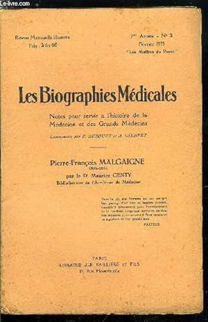 Seller image for Les biographies mdicales n 2 - Malgaigne Pierre-Franois (1806-1865) for sale by Le-Livre