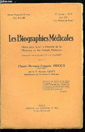 Seller image for Les biographies mdicales n 6 - Pidoux Claude-Hermann-Franois (1808-1882) for sale by Le-Livre