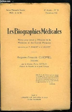 Bild des Verkufers fr Les biographies mdicales n 8 - Auguste-Franois Chomel (1788-1858) zum Verkauf von Le-Livre