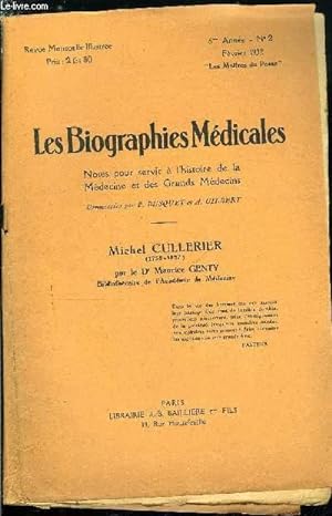 Seller image for Les biographies mdicales n 2 - Cullerier Michel (1758-1827) for sale by Le-Livre