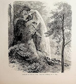 BAD URACH, Uracher Wasserfall, Ansicht ca. 1860