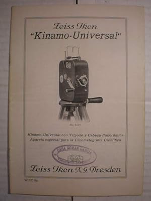 Zeiss Ikon Kinamo Universal. Kinamo Universal con trípode y cabeza panorámica. Aparato especial p...