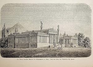 ATHENS, Greece, Academy of Athens, Main building, view ca. 1860