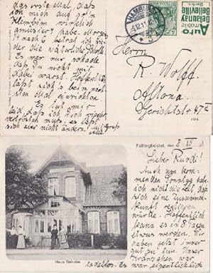 Ansichtskarte, frankiert mit Briefmarke Germania 5 Pf. und Werbezudruck Automobile Delaunay Bell...