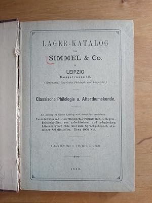 Lager-Katalog von Simmel & Co in Leipzig, Rossstraße -- Classische Philologie u. Alterthumskunde