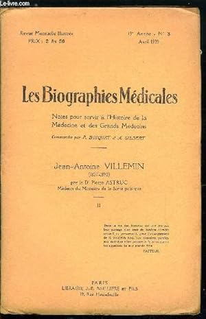 Bild des Verkufers fr Les biographies mdicales n 3 - Jean-Antoine Villemin (1827-1892) (suite) zum Verkauf von Le-Livre