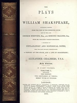 Image du vendeur pour THE PLAYS OF WILLIAM SHAKESPEARE [Shakspeare]: Volume I mis en vente par North Country Books