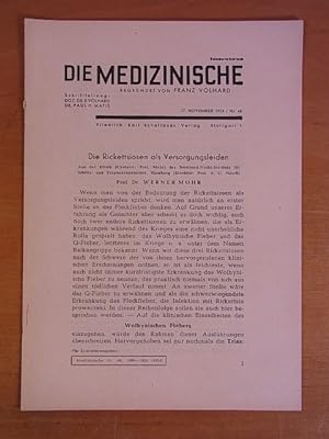 Seller image for Die Rickettsiosen als Versorgungsleiden. Sonderdruck for sale by Antiquariat Weber