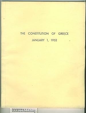 The Constitution of Greece : January 1, 1952