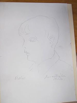Helio: Zeichnung in Kohlestift auf Papier. Von Arnold Fiedler rechts unten mit *Arnold Fiedler 17...