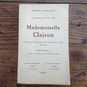 Mademoiselle CLAIRON. Actrices du XVIII ème Siècle.