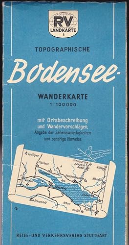 Topographische Bodensee-Wanderkarete 1: 100.000 mit Ortsbeschreibung und Wandervorschlägen