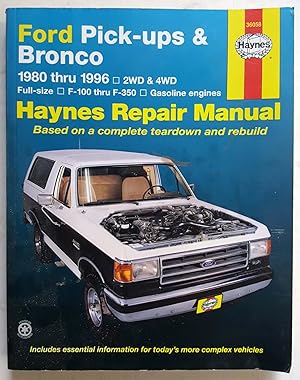 Image du vendeur pour Ford Pick-ups & Bronco 1980 thru 1996 2WD & 4WD Full-Size, F-100 thru F-350 Gasoline Engines mis en vente par Shoestring Collectibooks