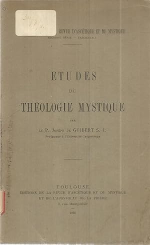 Bild des Verkufers fr Etudes de thologie mystique zum Verkauf von Joie de Livre