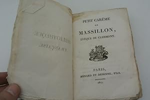 Bild des Verkufers fr Petit Careme de Massillon, Eveque de Clermont. (= Bibliotheque Francais) zum Verkauf von Antiquariat Bookfarm