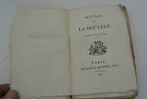 Bild des Verkufers fr Oeuvres de La Bryere. Tome troisieme. (= Bibliotheque Francais) zum Verkauf von Antiquariat Bookfarm