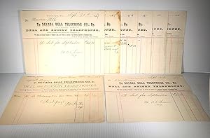 Nevada Bell Telephone Co. 8 Invoices. 1885-1889